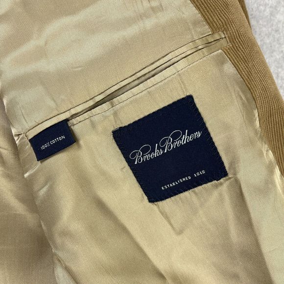 Brooks Brothers Corduroy Blazer Mens 48L Long Brown Two Button Sport Coat Jacket - Picture 14 of 15